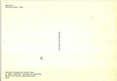 Carte postale, Virginia Woolf. 1985. Verso