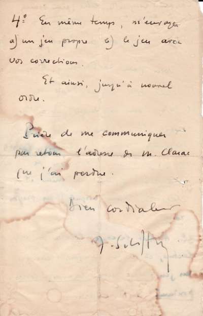 Lettre de Jacques Schiffrin, début mai 1940. Page 2