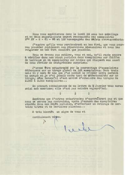 Lettre de Pierre Vorms à Louis Barnier, 20 janvier 1978. Page 2