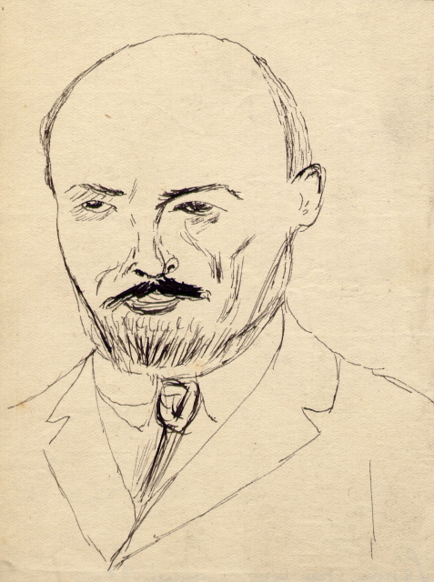 Portrait de Lénine réalisé par Dimitri Snégaroff. Vers 1910