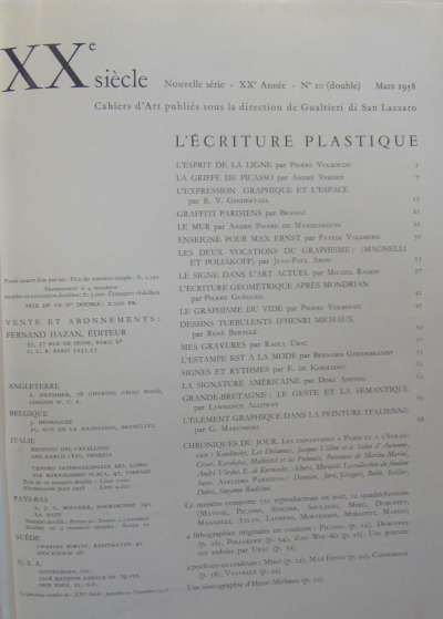 XX ème siècle. N°10, Mars 1958
