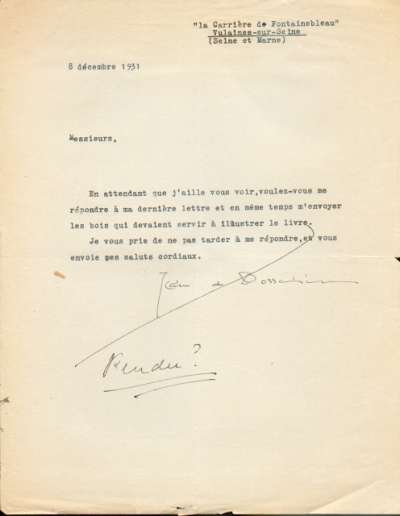 Lettre de Jean de Bosschère, 8 décembre 1931