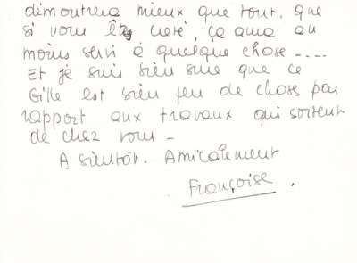 Lettre du 8 juin 1964 de Françoise Gilot. Page 2