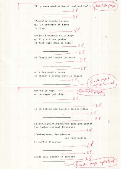 Claude Royet-Journoud, Une méthode descriptive, Le collet de buffle. 1986. Maquette. Page 13
