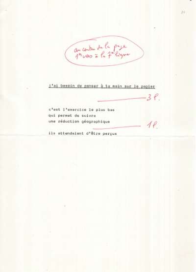 Claude Royet-Journoud, Une méthode descriptive, Le collet de buffle. 1986. Maquette. Page 7
