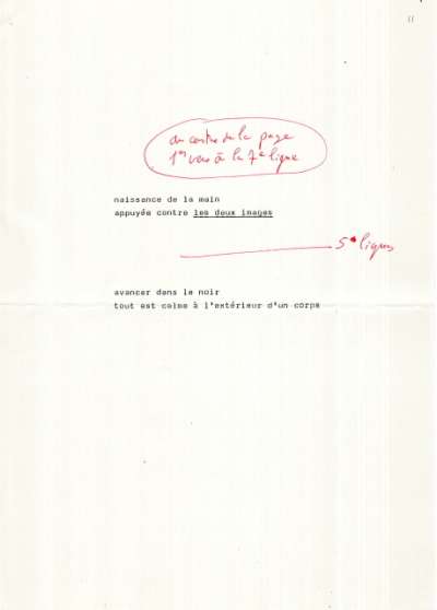 Claude Royet-Journoud, Une méthode descriptive, Le collet de buffle. 1986. Maquette. Page 8