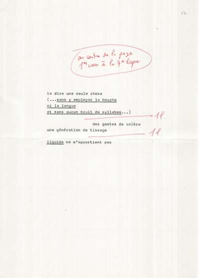 Claude Royet-Journoud, Une méthode descriptive, Le collet de buffle. 1986. Maquette. Page 9