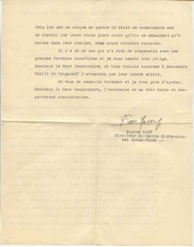 Lettre de Pierre Hamp à Xavier Vallat, Haut Commisaire aux Affaires juives, 28 mai 1941. Page 2