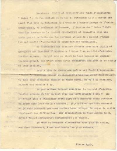 Lettre Pierre Hamp à Pierre Laval, 31 mai 1941. Page 2