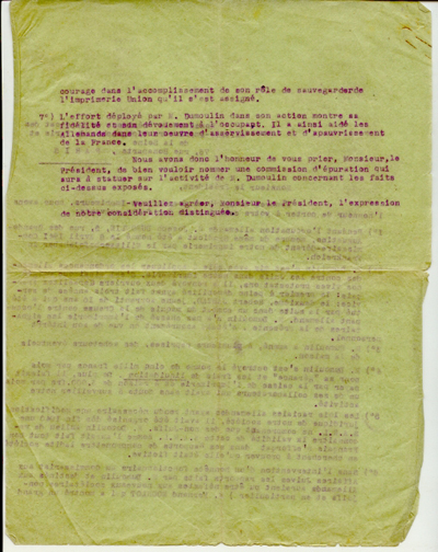 Plainte Volf Chalit et Dimitri Snégaroff au Président du Syndicat des Maîtres-Imprimeurs typographes de Paris et de la Seine, 31 décembre 1945. Page 2