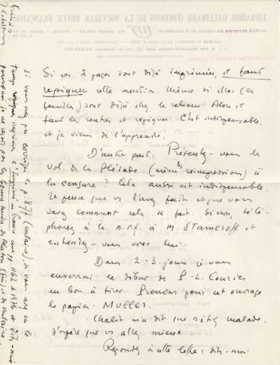 Lettre de Jacques Schiffrin, 9 mai 1940. Page 2