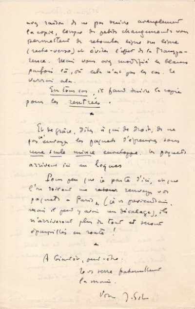 Lettre de Jacques Schiffrin, 3 novembre 1940. Page 2