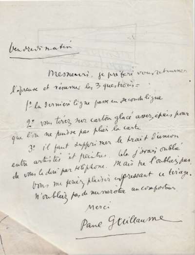 Lettre de Paul Guillaume à Volf Chalit, 14 mars 1933. Page 2