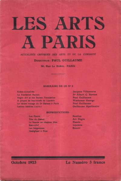 Les Arts à Paris, Actualité des arts et de la curiosité, dirigée par Paul Guillaume