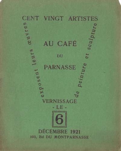 Les cent vingt artistes du Parnasse, vernissage le 6 décembre 1921. Seconde version papier