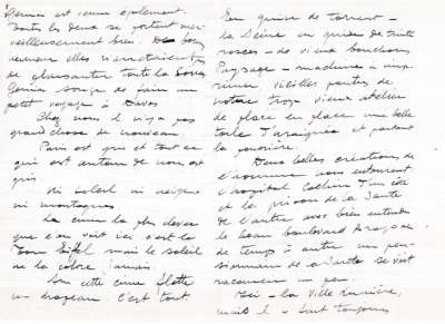 Lettre de Dimitri Snégaroff, à Boris Romoff, 21 novembre 1933. Archives Romoff. Page 2