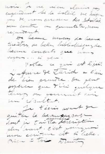 Lettre de Dimitri Snégaroff à Boris Romoff, 21 novembre 1933. Archives Romoff. Page 3