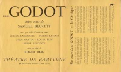 Programme pour la pièce En attendant Godot. 1953