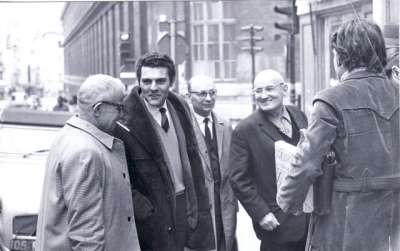 De gauche à droite, Latis, Louis Barnier, Raymond Fleury, Jean Ferry, Thierry Foulc, 12 mars 1971
