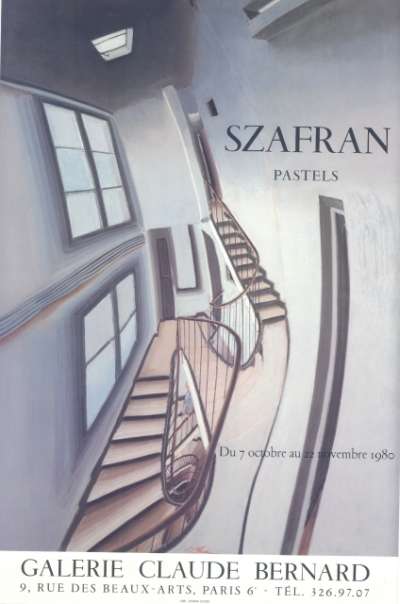 Affiche de l'exposition Szafran du 7 octobre au 20 novembre 1980 à la Galerie Claude Bernard. 60x40 cm. 1980