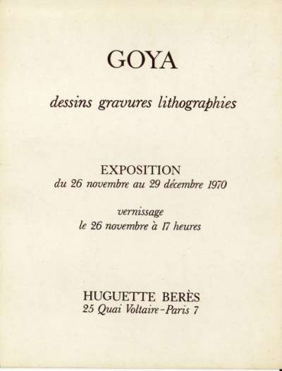 Carton exposition Goya. 1970
