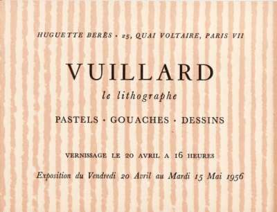Vuillard. 15,5x28,5 cm, 32 p.. [1956 ?]