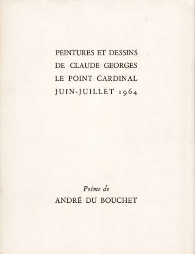 L'inhabité. André du Bouchet, Claude Georges. 1964