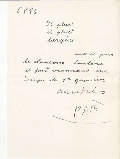 Carton d'invitation au vernissage de l'exposition de Pierre-André Benoît au Musée du Comlombier à Alès le vendredi 6 juin 1986
