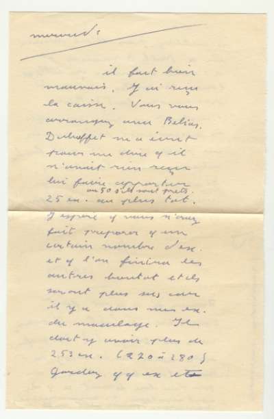 Lettre de PAB à Louis Barnier, 11 octobre 1962