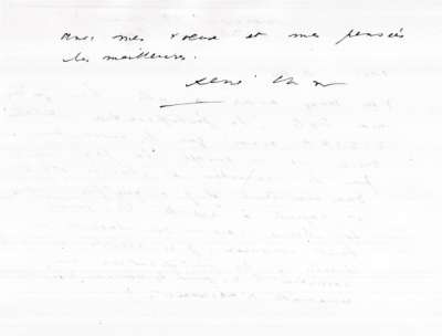 Lettre de René Char à l'Imprimerie Union, 19 mars 1975. Page 2