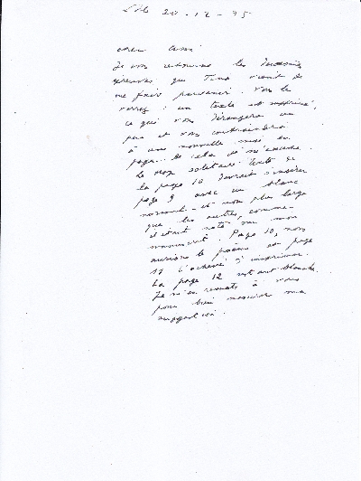 Lettre de René Char à Louis Barnier, 20 décembre 1975, à propos d'Aromates chasseurs