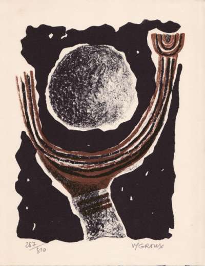 Voeux de bonne année 1969 de Madou et Paul Vigroux. 21,5x27,5 cm. 1969