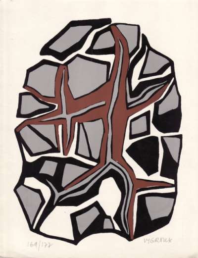 Voeux de bonne année 1973 de Madou et Paul Vigroux. 21,5x27,5 cm. 1973