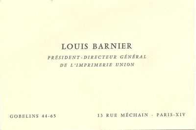 Carte de Louis Barnier