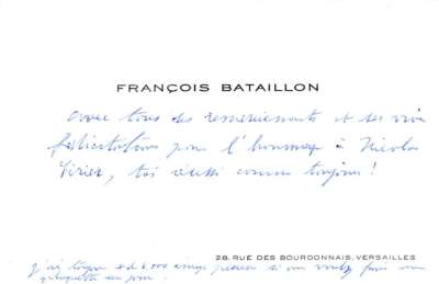 Carte de François Bataillon, 17 juillet (1981)
