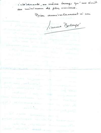 Lettre de Simone Balayé, 18 octobre 1981. Page 2