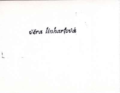 Carte de Vera Linhartova, 27 juillet (1981). Verso