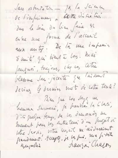 Lettre de François Chapon, 10 mai (1973). Page 2