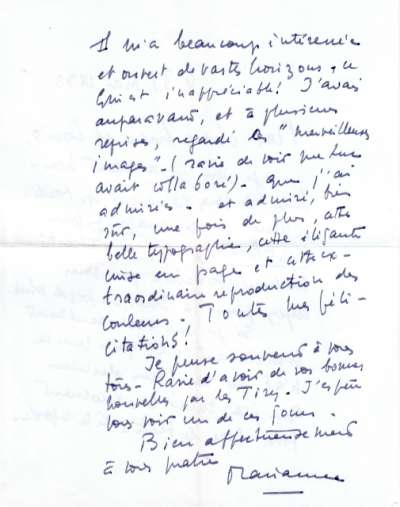 Lettre de Marianne (?), 31 mai 1973